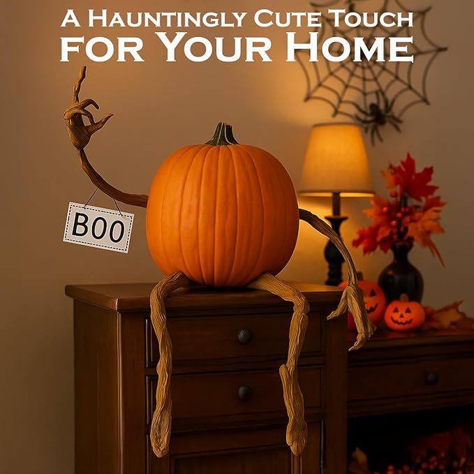 Bendable Pumpkin Arms & Legs – 4-Piece Set for DIY Halloween Decorations