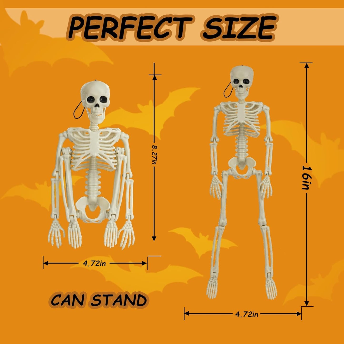 6-Pack 16" Posable Skeletons – Halloween Yard & Party Decorations