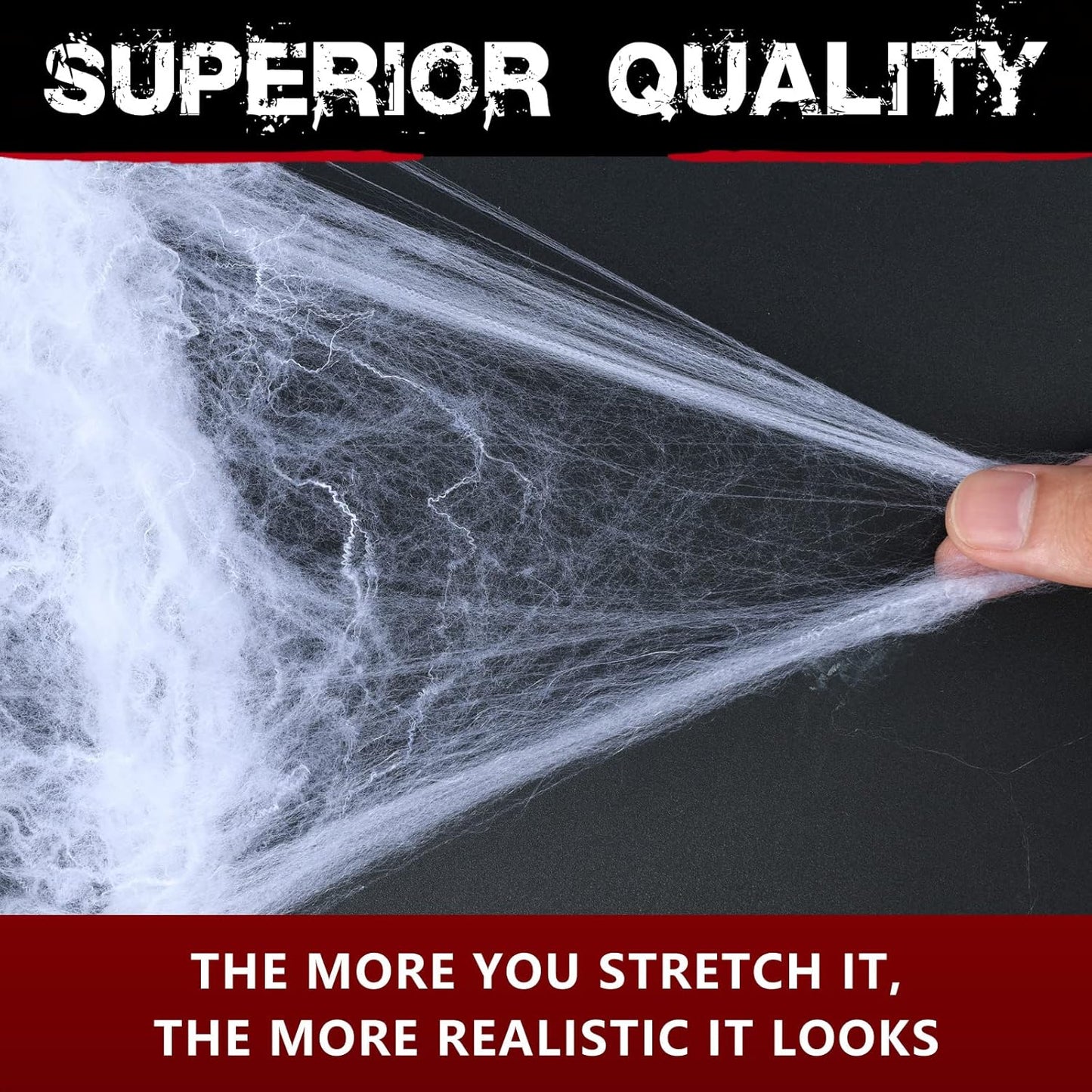 1400 Sqft Halloween Spider Webs with 150 Fake Spiders – Indoor & Outdoor Decor