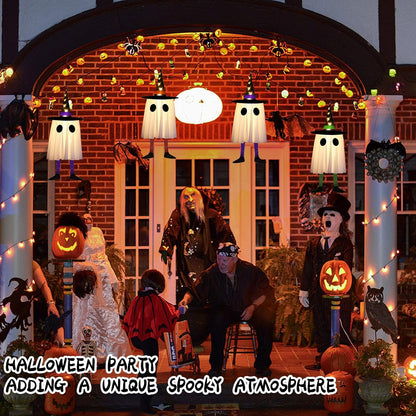 3-Pack Hanging Halloween Ghosts with LED Lights – Outdoor Spooky Décor